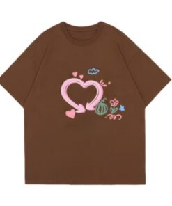 Retro Brown Trendy Oversized T-Shirt