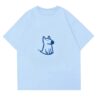 Creative Dog-Themed Blue T-Shirt