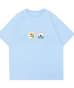 Cute Anime Print Blue T-Shirt